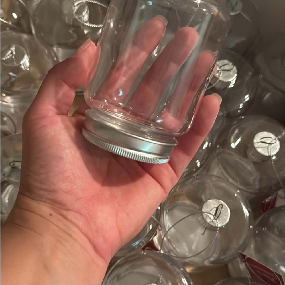 Clear plastic ornaments